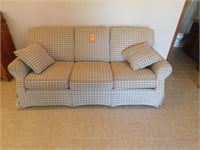 Lot 186  Brown Plaid Couch.