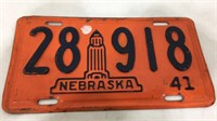 1941 Nebraska license plate