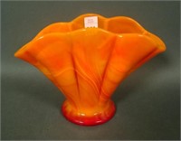 Fenton Flame Slag # 847 Mellon Rib Vase