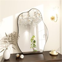 X120  BEAUTYPEAK 20" x 28" Wavy Mirror, Black