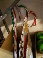Plastic Candy Cane Yard Decor, Light Up Candles