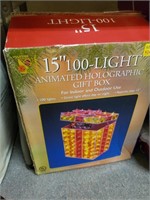15" Animated Holographic Gift Box