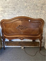 Carved floral design, double headboard