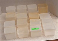 Plastic freezer containers with lids, various