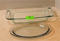 Pyrex cake / casserole dishes with handles, Pyrex