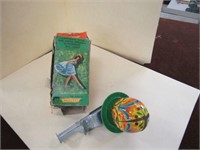 Made in Spain Ballerina Spinning Tin Litho Toy