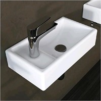 MEJE 16-Inch Bathroom Corner Wall Hung Basin Sink.