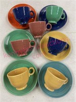 Fiesta 7 mugs & 6 saucers