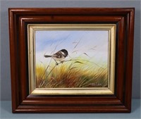 BUCKING, Ernestine Oil on Canvas of Chickadee