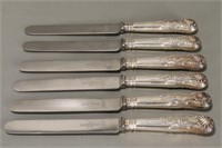 Set of Six George V Sterling Silver Handled Knives