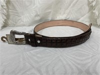 Cowboy Chrome Leather Belt Sz 38