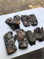 4 pair camo gloves