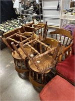 LOT OF 9 VTG MAPLE DINING CHAIRS