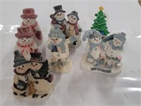 Seven Snowman / Xmas Figurines