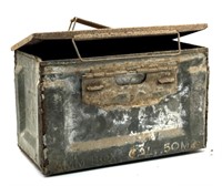 Antique .50 MM Metal Ammo Box with Contents