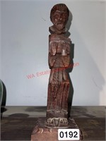 13in Wood Carved Monk (living room)