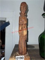 13in Wood Carved Monk (living room)