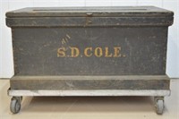 Early Wooden "S.D.Cole" Carpenters Tool Chest