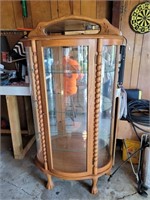 Wooden Curved Glass China Cabinet