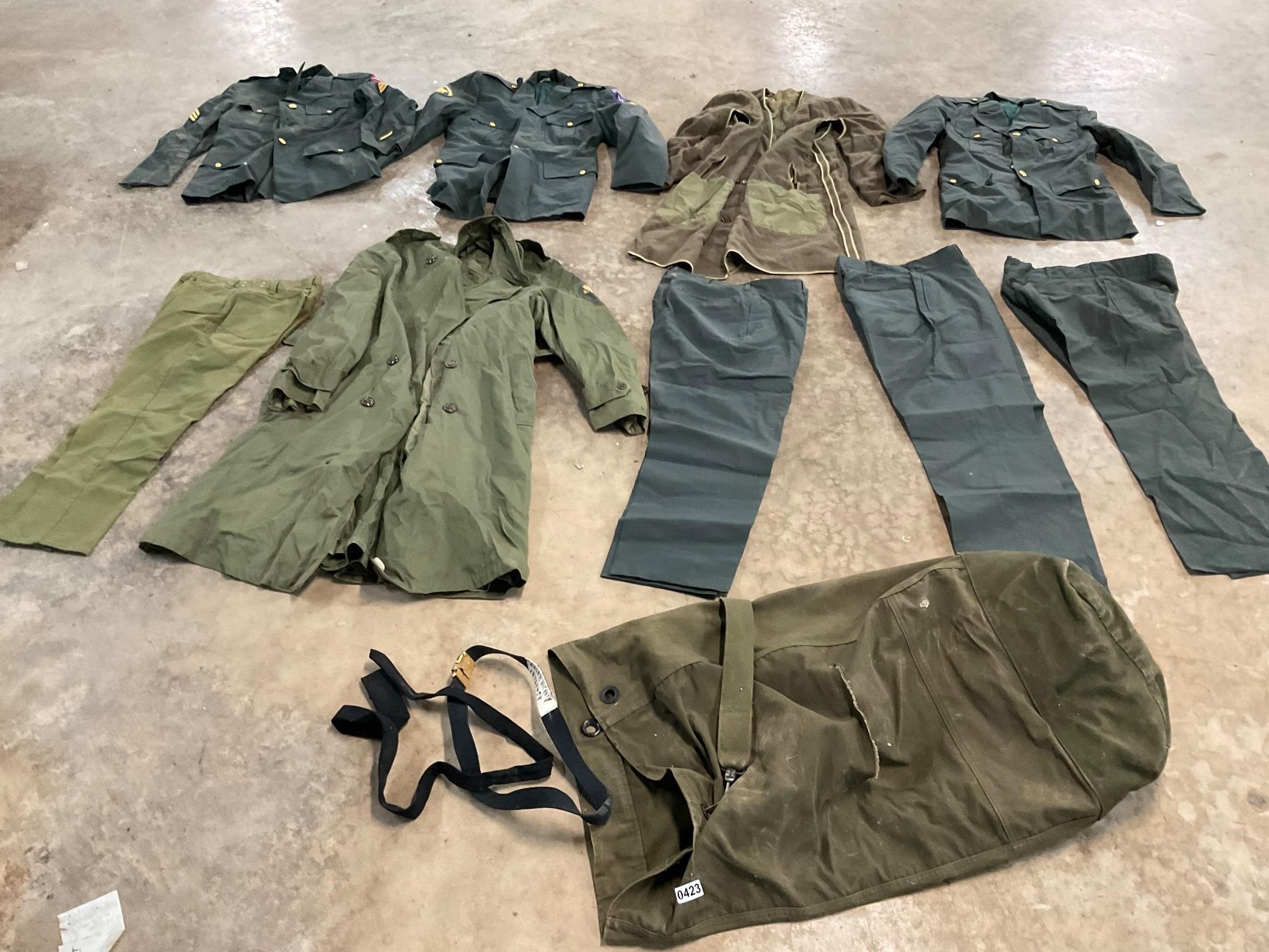Military Uniforms and duffle bag