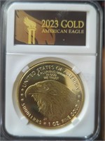 Slabbed 2023 gold American eagle token