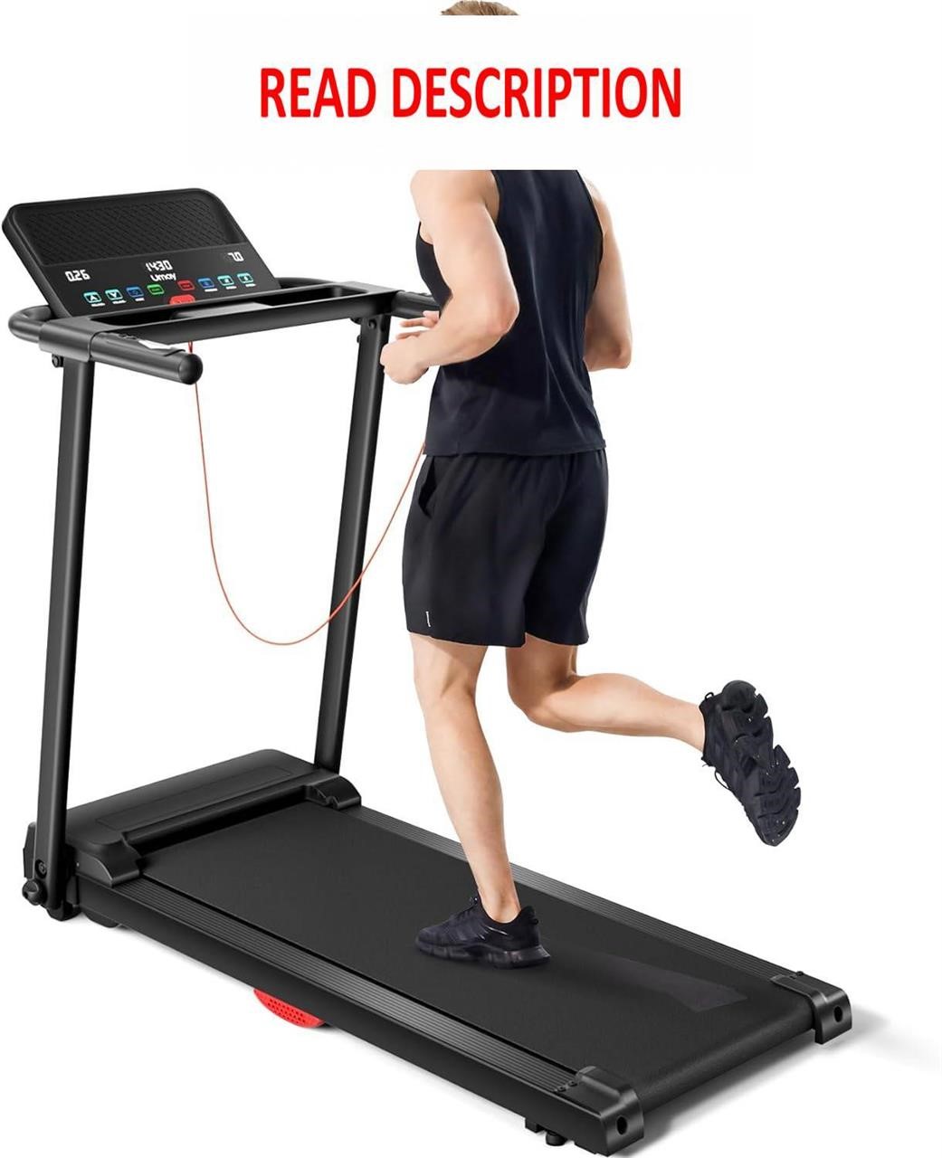 UMAY Foldable Treadmill  Quiet  Black