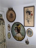 Nine Antique Victorian Framed Prints