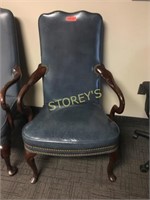 Leather Queen Anne Arm Chair