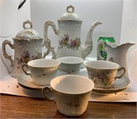 Porcelain Tea Set Sugar Chipped