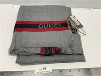 Gucci Grey Scarf New