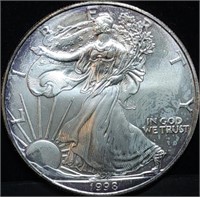 1998 1oz Silver Eagle Gem BU Toned