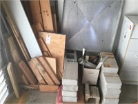 Concrete blocks, Cloths Line Pole, misc wood