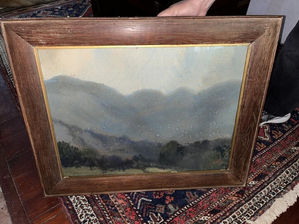 C 1928 Watercolor Blue Ridge by D.D. Ellington