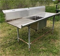 Stainless Steel Unit w/Single Sink, 5ft Long, Loc: