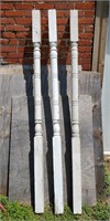 Architectural 3 matching wooden porch posts