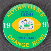 Notre Dame VS. Colorado 1991 Orange Bowl Pin