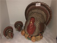 Turkey center piece and candle holders