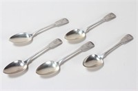 Set of Five George III Sterling Silver Spoons,
