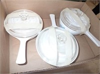 (3) Corningware Skillets w/Lids - 5 1/2" & 6"