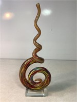 Murano Style, Blown & Swirled Art Glass Sculpture