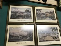 4 art reproductions nicely framed