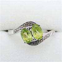 STERLING SILVER 6MM X 4.4MM GENUINE PERIDOT