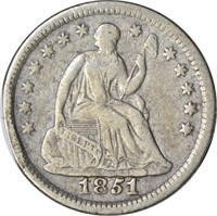 1851-O SEATED LIBERTY HALF DIME - VF