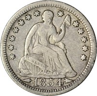 1854 SEATED LIBERTY HALF DIME - FINE