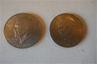 2 - 1776 -1976 U.S. Eisenhower Silver Dollars