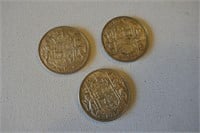 3 - 1950 Fifty Cent Coins
