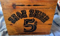 Wood Shoe Shine Vintage Box