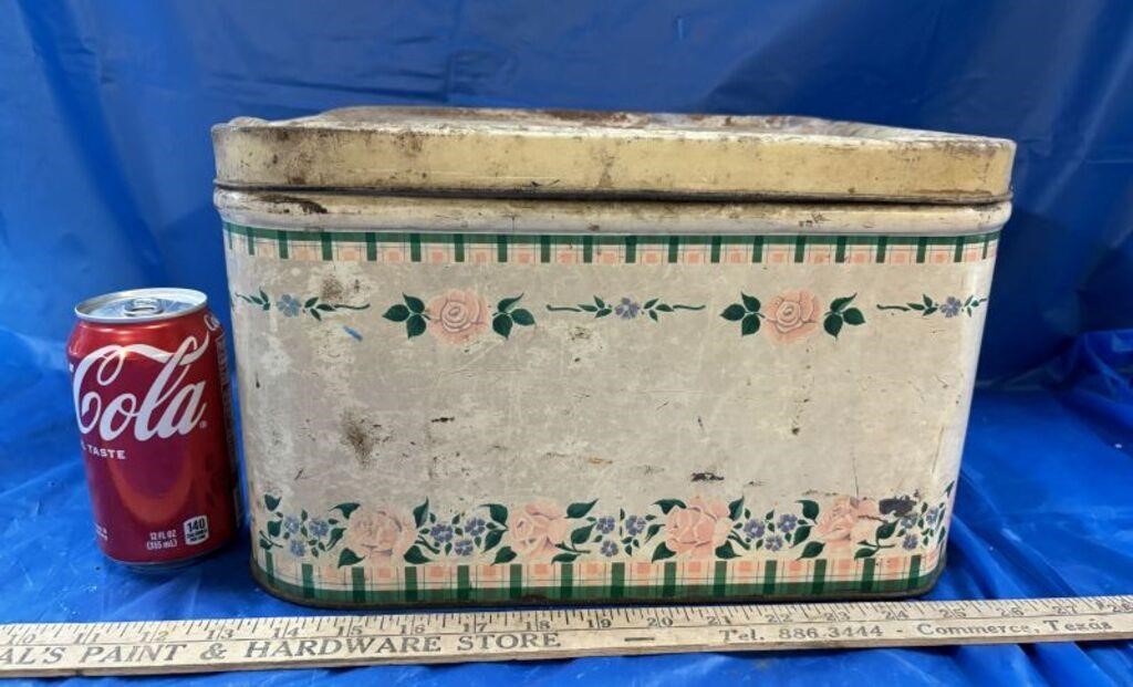 Vintage Tin Hinged Bread Box