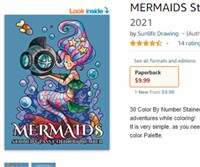 MERMAIDS Stained Glass Color By Number