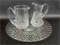 Waterford Crystal Ireland Cut Pitcher, Platter